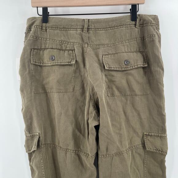 BELLA DAHL Sienna Pants Size 31 NWT Rolled Cargo Linen Blend Jogger Green Casual - Picture 11 of 16